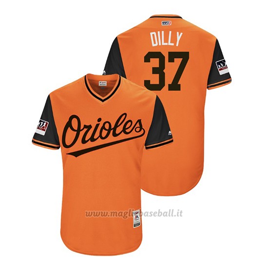 Maglia Baseball Uomo Baltimore Orioles Dylan Bundy 2018 Llws Players Weekend Dilly Orange